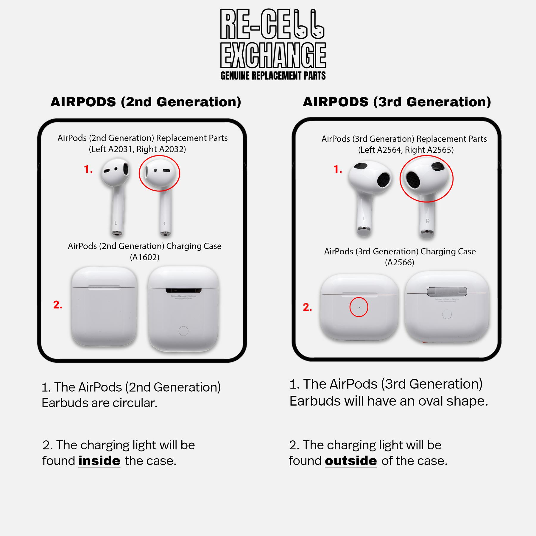 Apple Airpods Pro 2nd Generation Left Or Right Ear Or Charging Case  Replacement